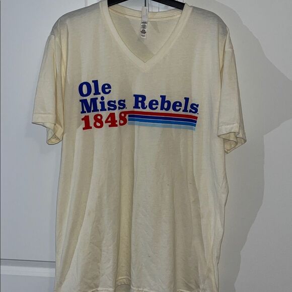 Next Level Apparel Other - 1848 Ole Miss Rebels Mississippi V-Neck Football Basketball T Shirt L Creme